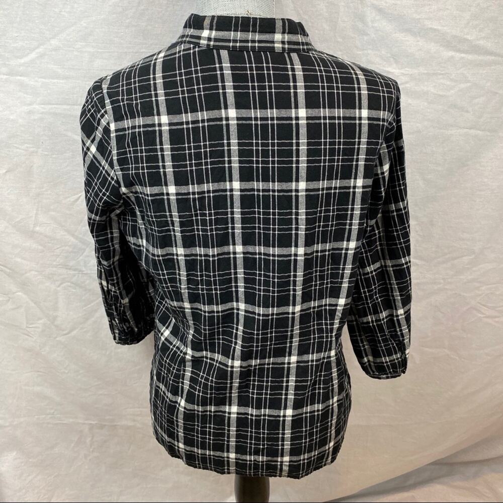 St. John’s Bay Petite Plaid Button Down Blouse - Picture 5 of 16